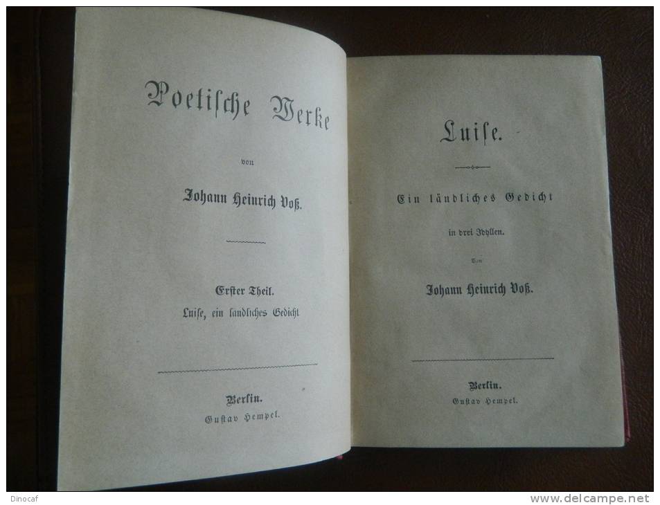 Voss, POETISCHE WERKE, 2 Bände ( 5 Teile, Komplett ), 1880, 100, 112, 120, 390, 298 Seiten - Altri & Non Classificati