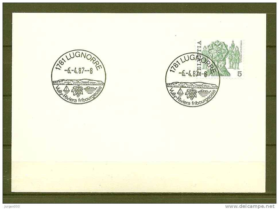 HELVETIA, 06/04/1987  Vully Riviera Fribourgeoise - LUGNORRE  (GA3361) - Vins & Alcools