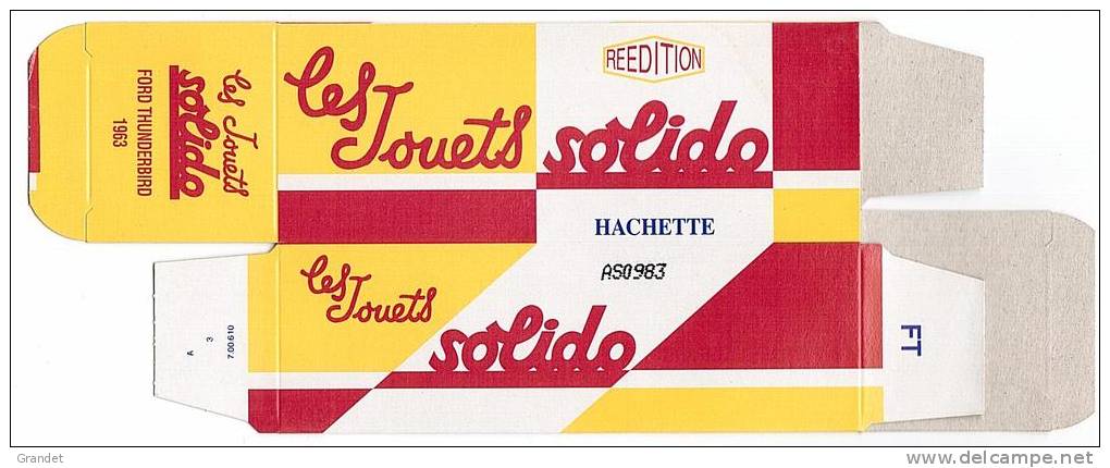 SOLIDO - BOITE VIDE  - FORD THUNDERBIRD 1963 - - Altri & Non Classificati