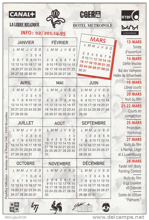 HAUSMAN. Mini-calendrier Pour Le 16e Festival International Du Film Fantastique Et De S-F. Bruxelles 1998. - Agendas