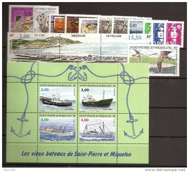 SPM - Saint Pierre Et Miquelon Année 1996 ** Complète Poste 624 à 640A + PA 75 - Full Years