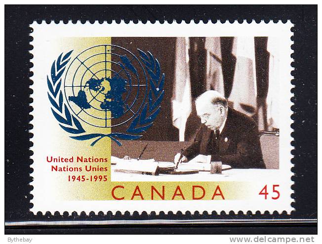 Canada MNH Scott #1584 45c Prime Minister Wm Lyon Mackenzie King Signing UN Charter - Neufs