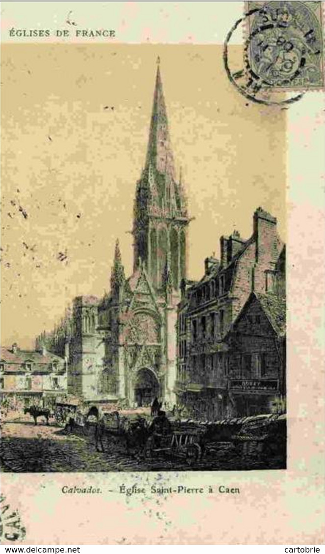 14 - CAEN - Église Saint-Pierre - (gravure) - Caen