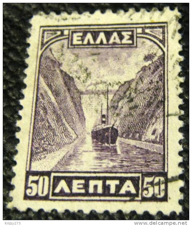 Greece 1927 Corinth Canal 50l - Used - Usati