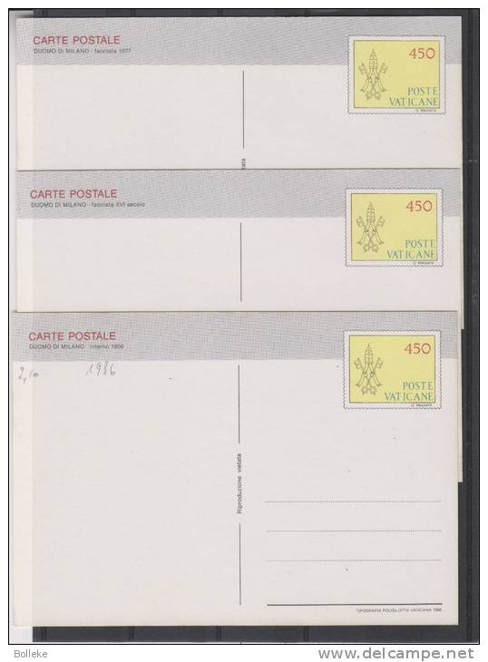 Vatican - 3 Entiers Postaux De 1986 - Postal Stationeries