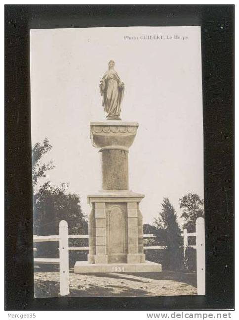 53 Le Horps Photo Guillet Statue De La Vierge En 1931 , Carte Photo éditée - Le Horps