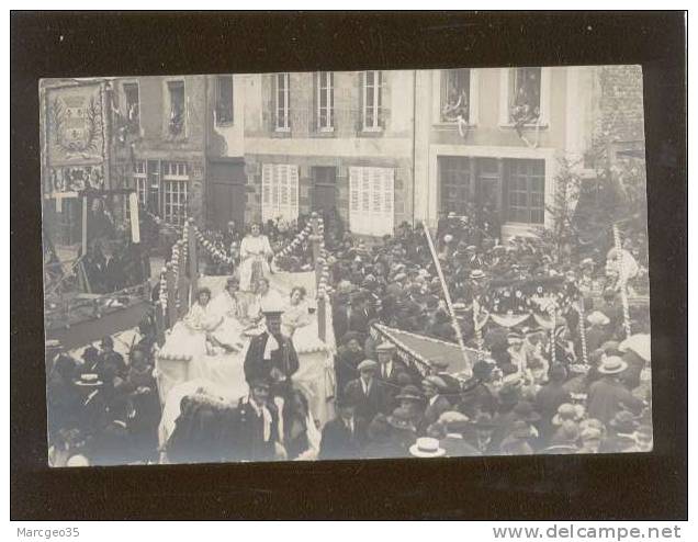 53 Gorron Carte Photo Fête Blason De Gorron USG , La Reine &amp; Demoiselles D'honneur - Gorron