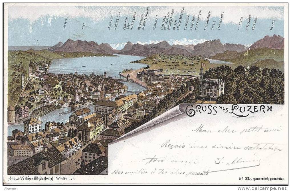 4935 - Gruss Aus Luzern Litho - Lucerne