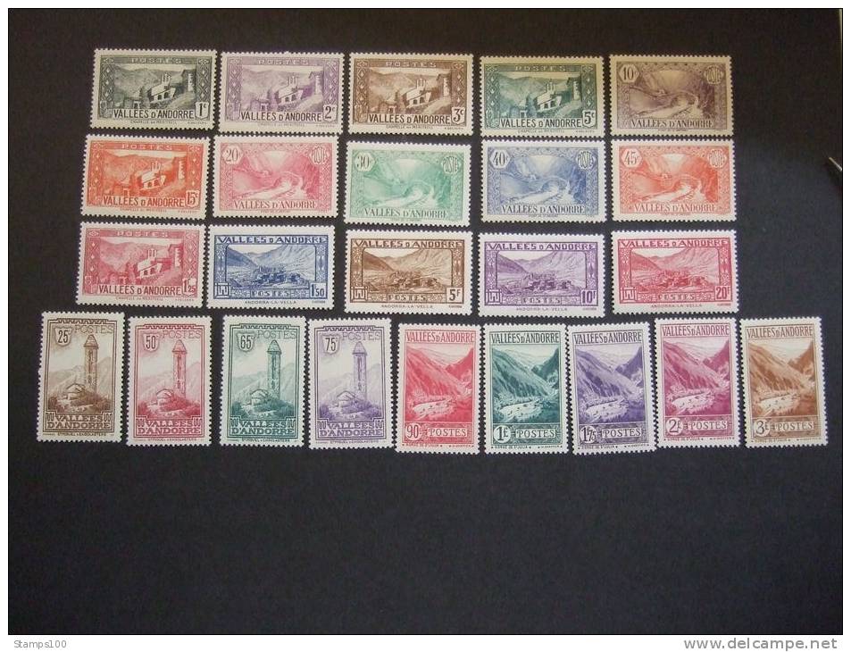 ANDORRA  FRENCH  1932  LANDSCAPES    Michel 24/47,  Yvert 24/45   MNH **  (S03-200,00/015 - Nuevos