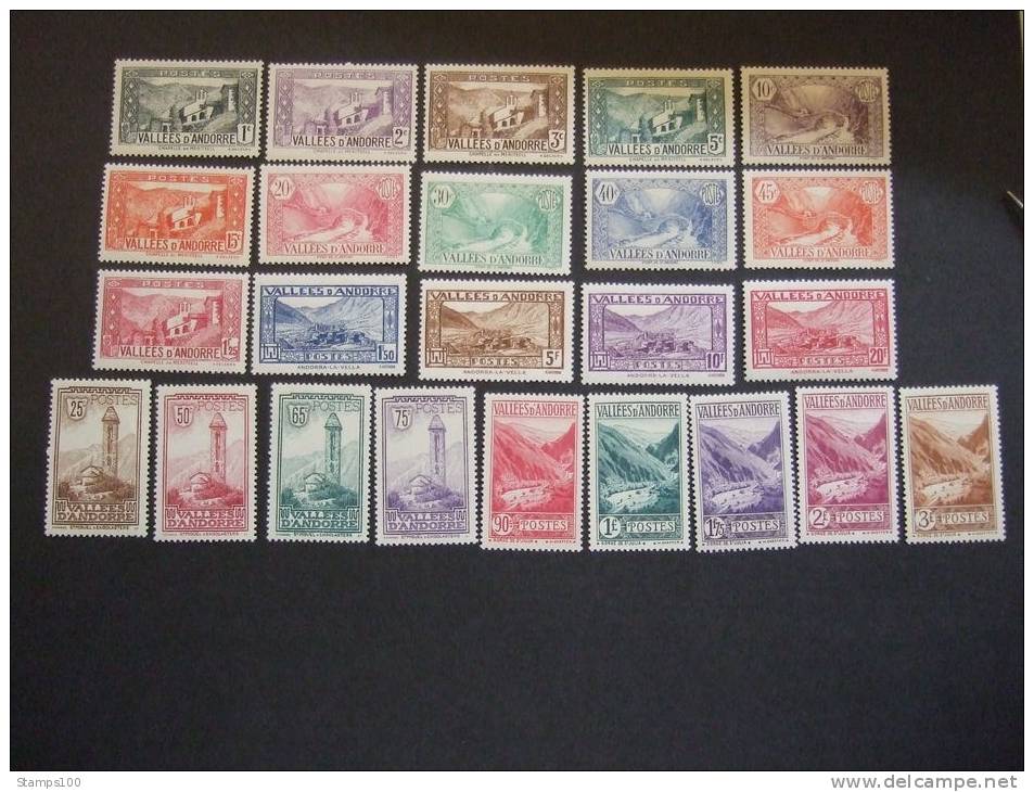 ANDORRA  FRENCH  1932  LANDSCAPES    Michel 24/47,  Yvert 24/45   MNH **  (S03-200,00/015 - Ungebraucht