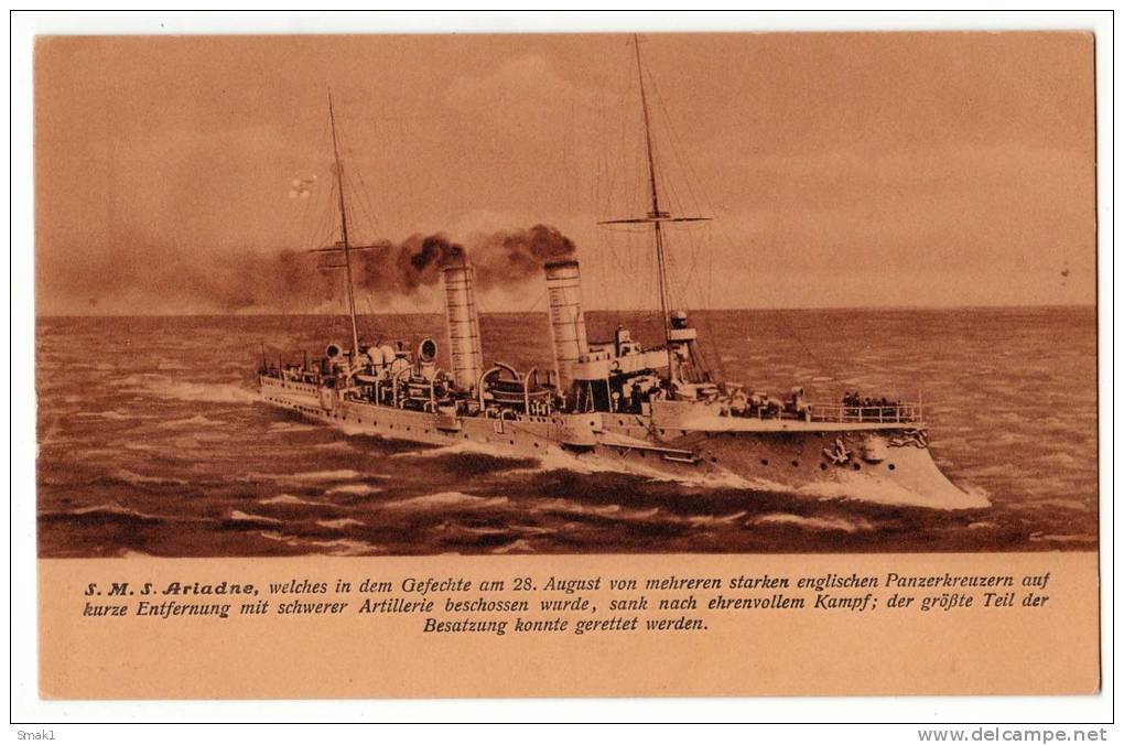 TRANSPORT SHIPS WARSHIPS "S.M.S. ARIADNE" OLD POSTCARD - Guerra