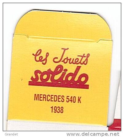 SOLIDO - BOITE VIDE  - MERCEDES 540 K - 1938. - Sonstige & Ohne Zuordnung