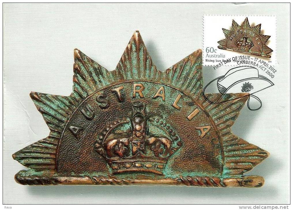 AUSTRALIA MAXICARD ANZAC ARMY BADGE 1ST TYPE 1902-04  $0.60 STAMP DATED 17-04-2012 CTO SG? READ DESCRIPTION!! - Storia Postale