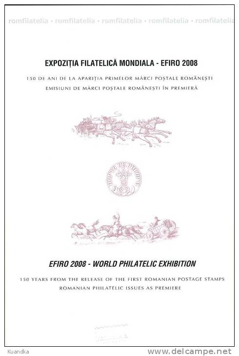 2008 World Philatelic Exhibition EFIRO 2008 (III) Philatelic Document,Romania, Mi.6299x/y-6304x/y - Ungebraucht