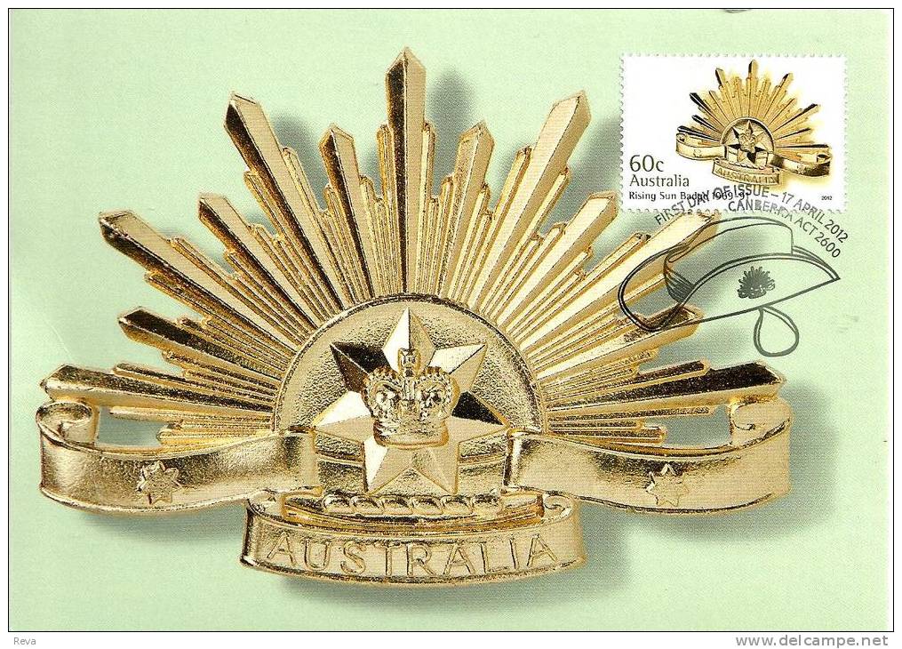 AUSTRALIA MAXICARD ANZAC ARMY BADGE 6TH TYPE 1969-91 $0.60 STAMP DATED 17-04-2012 CTO SG? READ DESCRIPTION!! - Covers & Documents