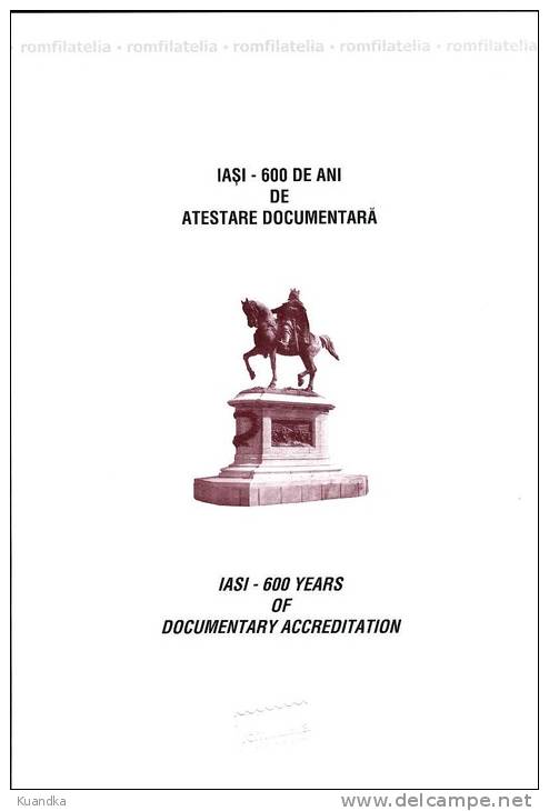 2008 Iasi - 600 Years Of Documentary Attestation Philatelic Document,Romania, Mi.6319-6322 - Ongebruikt