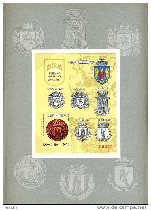 2008 Romanian Heraldic Signs Philatelic Folder 1 Of 4,Romania, Mi.6326-6329 - Ungebraucht