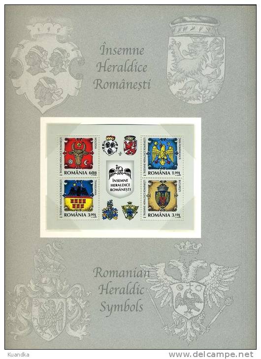 2008 Romanian Heraldic Signs Philatelic Folder 3 Of 4,Romania, Mi.6326-6329 - Neufs