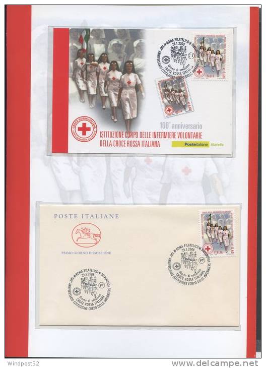 ITALIA - FOLDER 2008 - ISTITUZIONE CORPO INFERMIERE VOLONTARIE C.R.I. CROCE ROSSA ITALIANA - Presentation Packs