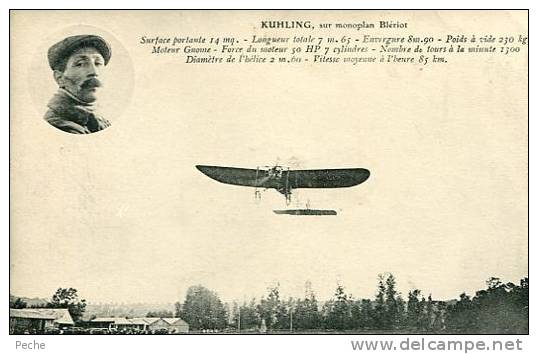 N°24728 -cpa Kuhling -sur Monoplan Blériot- - Aviateurs