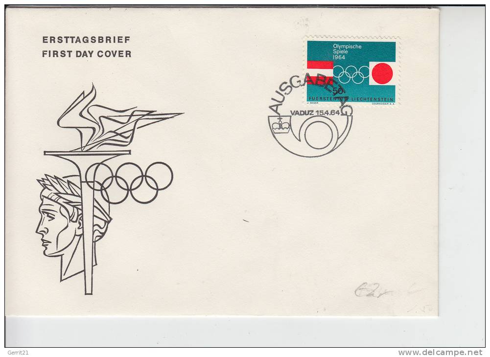 SPORT - OLYMPIA 1964 - FDC LIECHTENSTEIN - Sonstige & Ohne Zuordnung