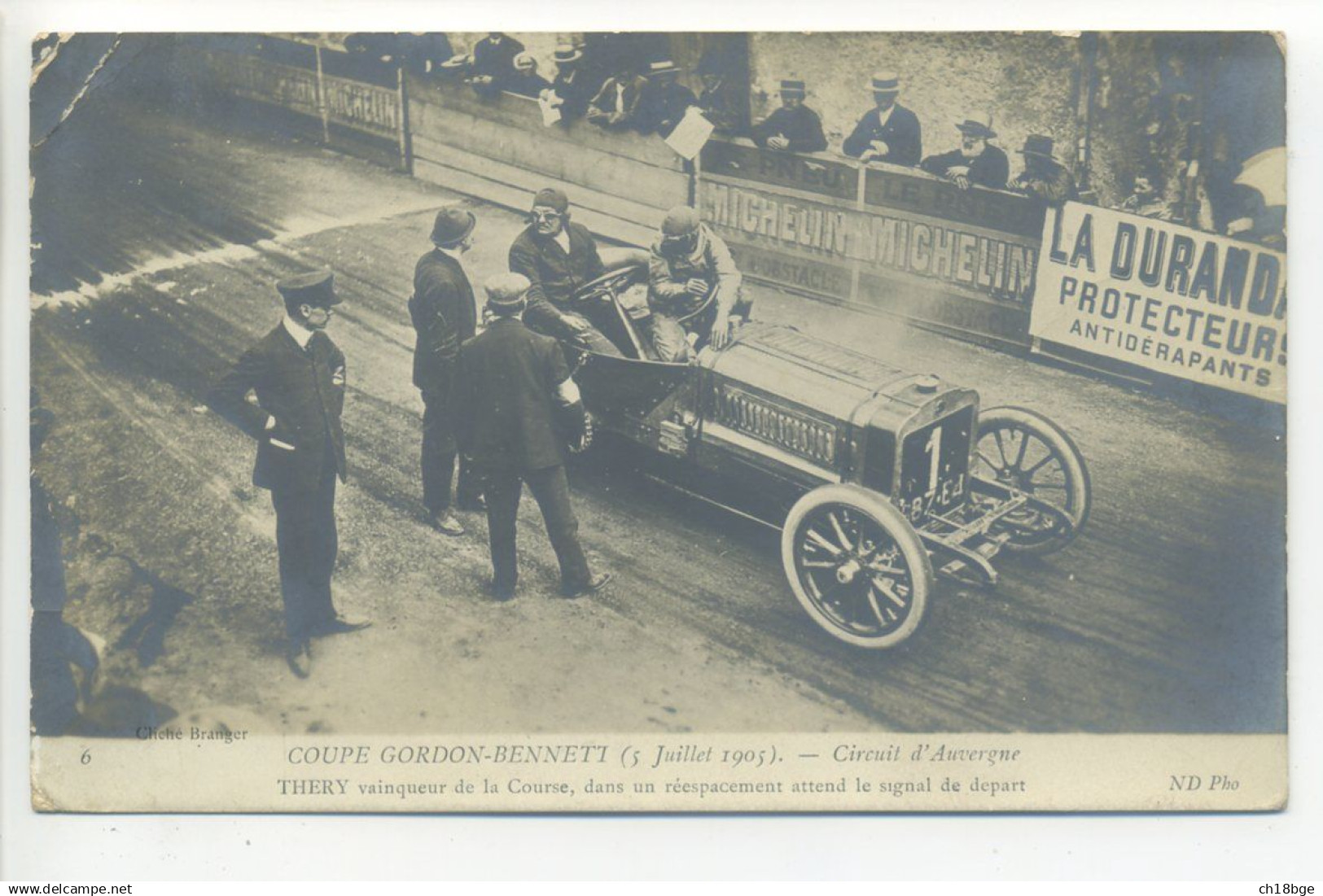 CPA 63 :  Rochefort En  Montagne  . Automobile : Coupe Gordon Benneti  Thery Vainqueur  Animation ,publicité Michelin - Autres & Non Classés