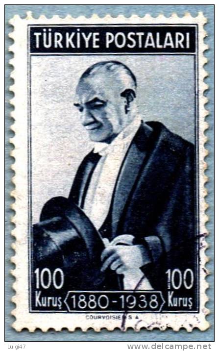 1939  Anniv. Morte Del Presidente Ataturk  N° 929A - Used Stamps