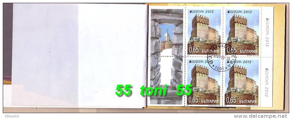 BULGARIA / BULGARIE 2012 Europa – Visit Bulgaria BOOKLET- (4v X 0.65 + Vignette+ 4v X 1.50 + Vignette )– Used/oblit.(O) - Used Stamps