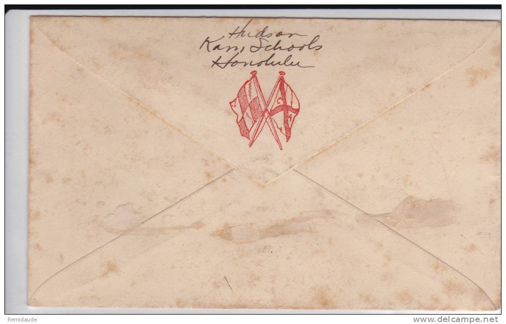 NEW ZEALAND - 1935 - RARE ENVELOPPE Avec CACHET MARITIME PAQUEBOT RMMS "AORANGI" à HONOLULU (HAWAÏ) - Lettres & Documents