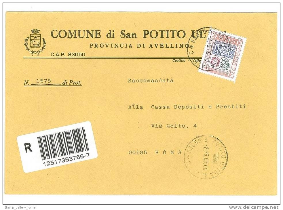 SAN POTITO ULTRA  83050 - AVELLINO  - ANNO 2005 - R  -TEMATICA COMUNI D´ITALIA - STORIA POSTALE - Macchine Per Obliterare (EMA)