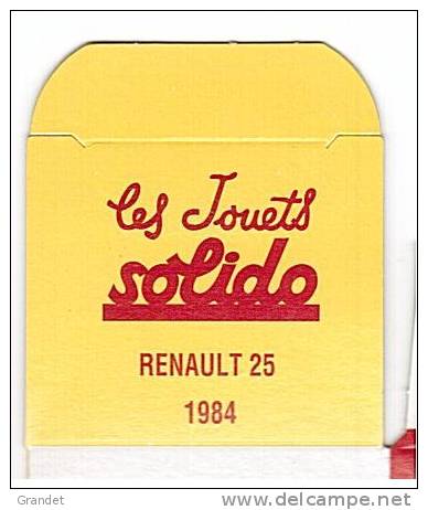 SOLIDO - BOITE VIDE  - RENAULT 25 - 1984 - Altri & Non Classificati