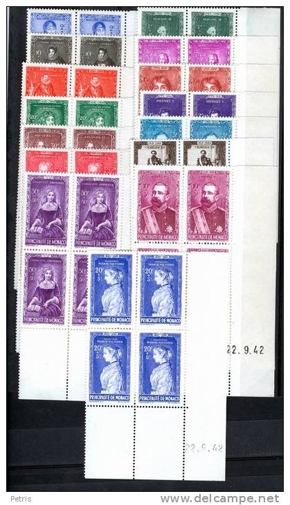 Monaco 1942 Beneficence MNH 4 Set - Lot. A258 - Autres & Non Classés