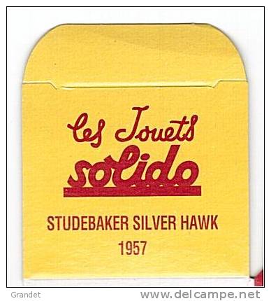 SOLIDO - BOITE VIDE  - STUDEBAKER SILVER HAWK - 1957. - Other & Unclassified
