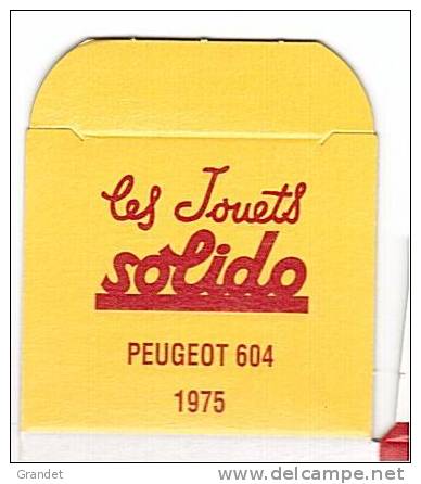 SOLIDO - BOITE VIDE  - PEUGEOT 604 - 1975. - Other & Unclassified