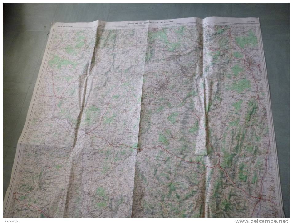 Carte I.G.N. : Environs Du Creusot Et De Roanne - 1/100 000ème. - Topographische Karten