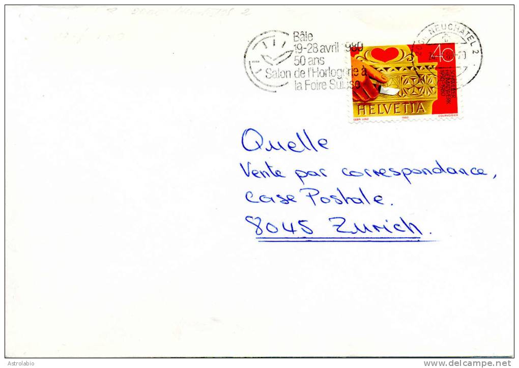 Suisse 1980 " Bâle 50 Ans Salon De L'Horlogerie " Flamme D'horlogerie - Orologeria