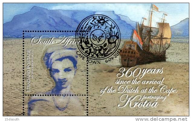 South Africa - 2012 360 Years Arrival Of Dutch In Cape Krotoa MS (o) - Andere & Zonder Classificatie