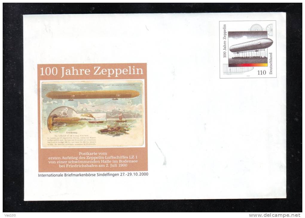 Germany 2000 Cover Enteire Postal Stationery 100 Year  ZEPPELINS  Anniversary Unused. - Zeppelines