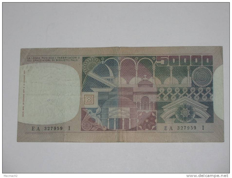 50000 - Cinquantamila LIRE - ITALIE  - 1977-1982 - Banca D'Italia. **** EN ACHAT IMMEDIAT **** - 50000 Lire