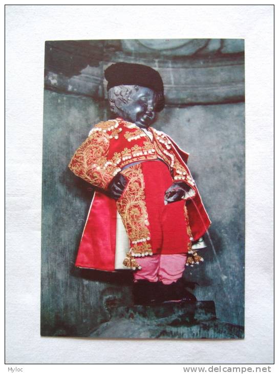 Bruxelles. Manneken Pis En Costume De Toréador. Carte Publicité Pour Apéritifs Espagnols  Rue Monténegro 43 - Famous People