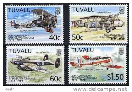 Tuvalu - 1998 - 80e Ann RAF, Avions - 4v Neufs ** // Mnh - Tuvalu (fr. Elliceinseln)