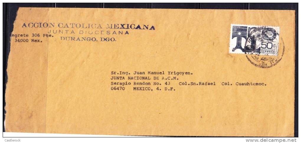 R)1975-87 COMERCIAL COVER  ACCION CATOLICA MEXICANA , JUNTA DIOCESANA  DURANGO  TO JUNTA NACIONAL DE ACM MEXICO D.F. PIS - Mexico