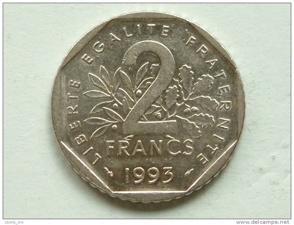 1993 - 2 Francs / KM 1062 ( Uncleaned Coin / For Grade, Please See Photo ) !! - Autres & Non Classés