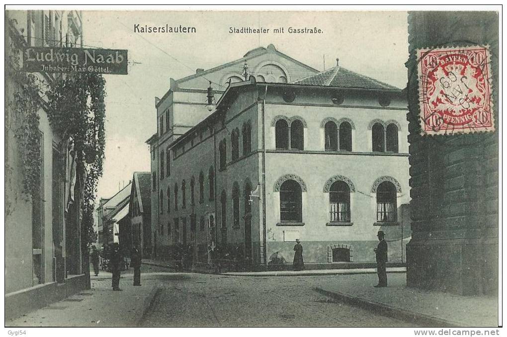 Kaiserslautern CPA  AK 1909  Stadttheater  Mit Gasstrasse - Kaiserslautern