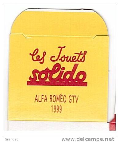 SOLIDO - BOITE VIDE  - ALFA ROMEO GTV - 1999. - Andere & Zonder Classificatie
