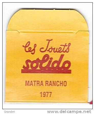 SOLIDO - BOITE VIDE  - MATRA RANCHO - 1977. - Andere & Zonder Classificatie