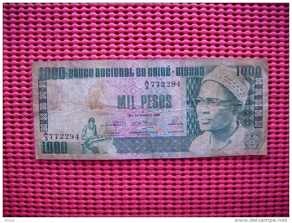 Billet  Guine Bissau  1000 Pesos  1978 - Guinea-Bissau
