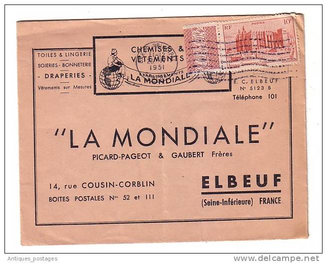 AOF Sénégal Dakar 1951 La Mondiale Elboeuf Toile Lingerie Draperie Bonneterie Soieries Picard Pageot Gaubert - Other & Unclassified