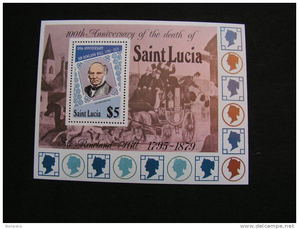 == Santa Lucia, Rowland Hill  Block  ** MNH - St.Lucie (1979-...)