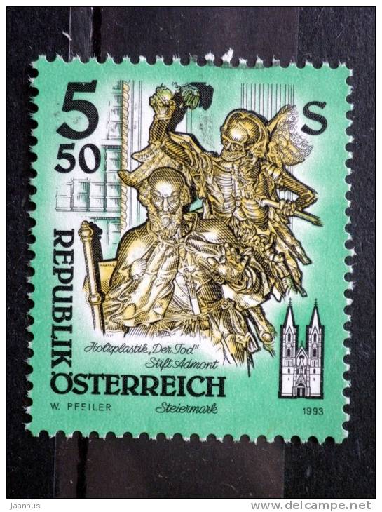 Austria - 1993 - Mi.nr.2094 - Used - Artworks From Convents And Monasteries - The Death; Wood Sculpture - Definitives - Gebraucht